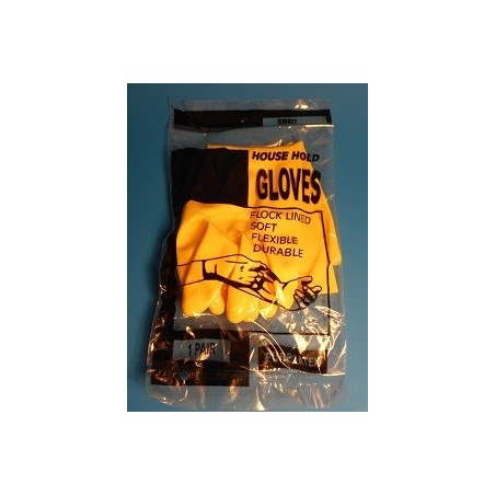 HOUSEHOLD RUBBER GLOVES SMALL  YELLOW