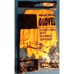 HOUSEHOLD RUBBER GLOVES LARGE   YELLOW