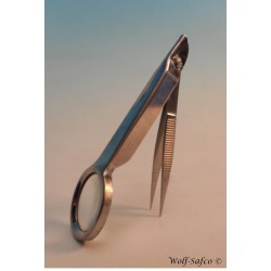 SPLINTER TWEEZERS WITH MAGNIF.GLASS 3854
